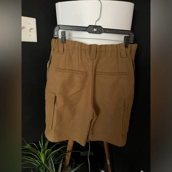 NWOT FREE PEOPLE Charli Wool Longline Cargo Shorts In Bronze Brown MRSP $148 - Picture 11 of 12